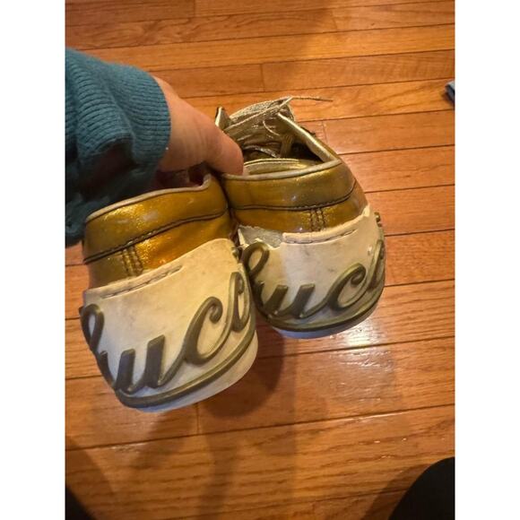 AS IS Gucci 168038 Womens Script Logo Web Sneaker 39 (sh30000 - Picture 7 of 10